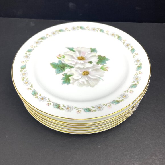 Set 6 Vintage NoritakeChina WhiteHall Dinner Plates 10 1/4" Gold Trim #5029Japan - Picture 5 of 9